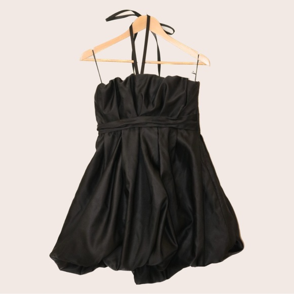 Zara black pouf dress with removable straps - Picture 1 of 4